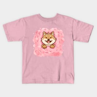 Cotton Candy Shiba Inu Kids T-Shirt